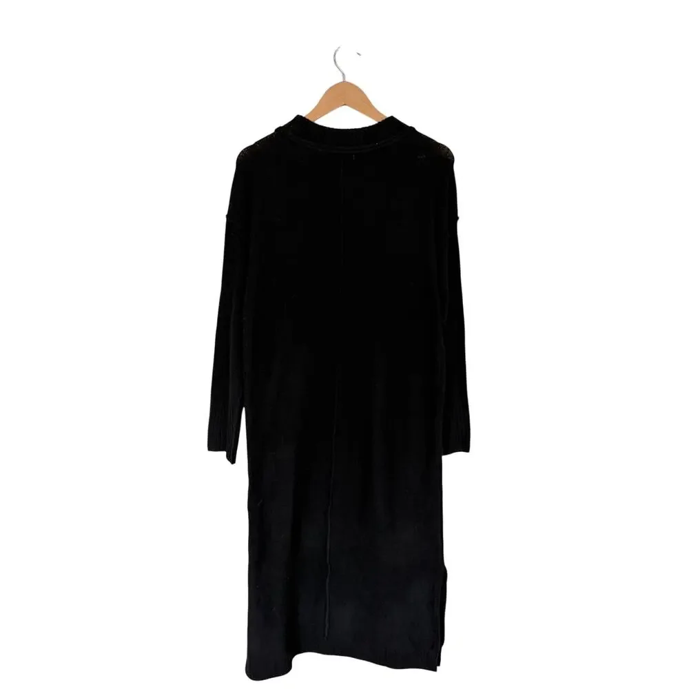 STITCHDROP Ribbed Sweater Dress in Black Crewneck Long Sleeve Size Medium NEW - Picture 3 of 6